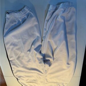 White Track Pants with Black Stripe